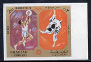 Sharjah 1972 Basketball & Judo (2R) from Olympic Sports imperf set of 10 unmounted mint, Mi 950B