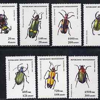 Madagascar 1993 Beetles unmounted mint set of 7, Mi 1656-62*