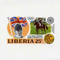 Liberia 1972 Munich Olympics Gold Medal Winners (25c Dressage) imperf deluxe miniature sheet (design as SG 1140) unmounted mint