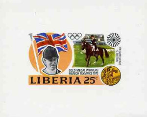 Liberia 1972 Munich Olympics Gold Medal Winners (25c Dressage) imperf deluxe miniature sheet (design as SG 1140) unmounted mint