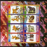 Congo 2010 Disney & Big Cats perf sheetlet containing 8 values with Scout Logo fine cto used