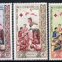 Laos 1963 Centenary of Red Cross complete set of 3 unmounted mint, SG 132-34*