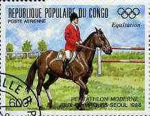 Congo 1988 Equestrian 600f from Seoul Olympics (2nd Issue) very fine cto used, SG 1124*