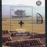 Bernera 1997 Trees perf souvenir sheet (£1 value) opt'd for 'Pacific 97' with Scout opt on stamp & Rotary opt in margin,(in black) from a limited printing unmounted mint