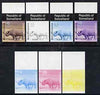 Somaliland 1997 Black Rhino 15,000 SL (from Animal def set) set of 7 imperf progressive proofs comprising the 4 individual colours plus 2, 3 and all 4-colour composites unmounted mint