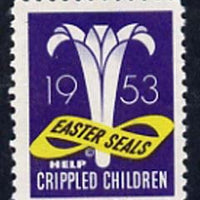 Cinderella - United States 1953 Crippled Children Easter Seal, fine mint label showing logo unmounted mint*