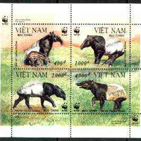 Vietnam 1995 WWF Malayan Tapir m/sheet containing set of 4, each overprinted SPECIMEN (only 200 produced) unmounted mint