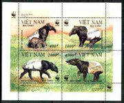 Vietnam 1995 WWF Malayan Tapir m/sheet containing set of 4, each overprinted SPECIMEN (only 200 produced) unmounted mint