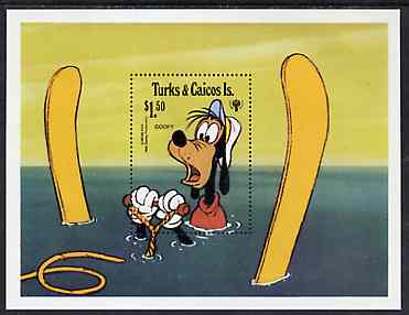 Turks & Caicos Islands 1979 International Year of The Child - Walt Disney Characters at the Seaside m/sheet (Goofy Water-skiing) unmounted mint, SG MS 584