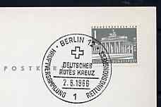 Postmark - West Berlin 1966 postcard with special cancellation for German Red Cross, Life Saving Congress illustrated with Cross