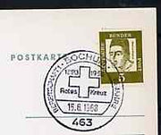 Postmark - West Germany 1968 postcard with special cancellation for Red Cross & Postage Stamp Exhibition illustrated with Cross emblem