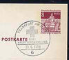 Postmark - West Berlin 1968 8pfg postal stationery card with special cancellation for German Red Cross Congress illustrated with Red Cross emblem