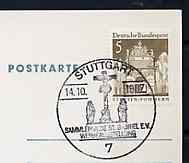 Postmark - West Germany 1967 postcard with special cancellation for Stamp Exhibition to Publicise the St Gabriel Guild illustrated with Crucifixion Group