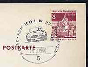 Postmark - West Berlin 1968 8pfg postal stationery card with special cancellation for Third ADAC-KCM Automobile Slalom Race illustrated with Cobra Racing Car