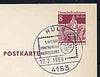 Postmark - West Berlin 1968 8pfg postal stationery card with special Hüls cancellation for First Hüls Stamp Exhibition illustrated with stylised stamp & arms of Hüls