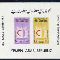 Yemen - Republic 1963 Red Cross Centenary imperf m/sheet unmounted mint, SG MS 239a, Mi BL 18