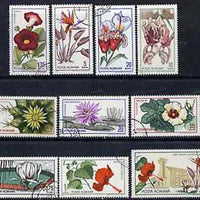 Rumania 1965 Botanical Gardens (Flowers) set of 10 cto used, SG 3314-23, Mi 2442-51