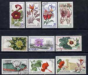 Rumania 1965 Botanical Gardens (Flowers) set of 10 cto used, SG 3314-23, Mi 2442-51