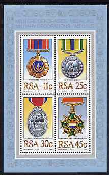 South Africa 1984 Military Medals m/sheet containing set of 4 unmounted mint, SG MS 576