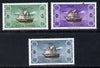 Ras Al Khaima 1965 Ships set of 3 with Olympic Games overprint unmounted mint (Mi 21-23)