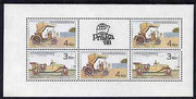 Czechoslovakia 1988,Historic Motor Cars m/sheet containing 2 x 3kc & 3 x 4kc with Praga 88 label unmounted mint, Mi BL 78