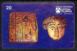 Telephone Card - Brazil 20 units phone card showing Egyptian artefact (National Museum series)