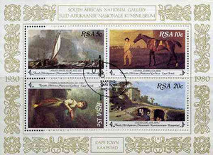 South Africa 1980 Paintings from National Gallery m/sheet very fine used with special cancellation, SG MS 485