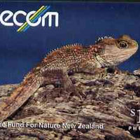 Telephone Card - New Zealand $10 phone card showing Tuatara Lizard (WWF series)