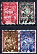 Albania 1945 Red Cross surcharged set of 4 unmounted mint, SG 425-28, Mi 375-378