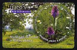 Telephone Card - Jersey £2 phone card showing Marsh Orchid (Bio Diversity)