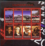 Rwanda 2009 Legendary Cars & Designers perf sheetlet containing 8 values cto used