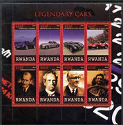 Rwanda 2009 Legendary Cars & Designers perf sheetlet containing 8 values unmounted mint