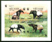 Vietnam 1995 WWF Malayan Tapir m/sheet containing set of 4, completely imperf (from limited printing)