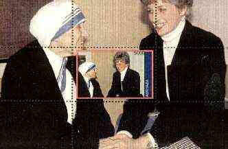 Abkhazia 1998 Mother Teresa souvenir sheet (with Princess Diana) unmounted mint