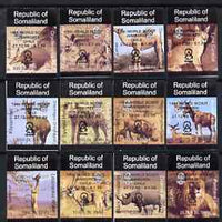 Somaliland 1998 Indigenous Animals imperf set of 12 values unmounted mint with Scout Jamboree opt in black*