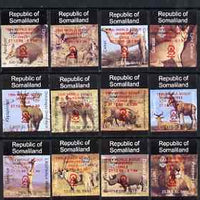 Somaliland 1998 Indigenous Animals imperf set of 12 values unmounted mint with Scout Jamboree opt in red*