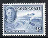 Gold Coast 1948 KG6 3d light blue (Manganese Mine) unmounted mint from def set, SG 140*