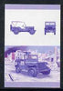 St Vincent - Bequia 1987 Cars #7 (Leaders of the World) 60c (1942 Willys MB Jeep) imperf se-tenant progressive colour proof pair in magenta & blue only unmounted mint