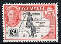 Nyasaland 1945 Map of Nyasaland 2d unmounted mint from KG6 def set, SG 147*