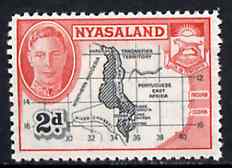 Nyasaland 1945 Map of Nyasaland 2d unmounted mint from KG6 def set, SG 147*