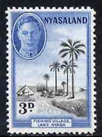 Nyasaland 1945 Fishing Village 3d unmounted mint from KG6 def set, SG 148*