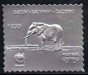 Batum 1994 Elephant 1800 value in silver foil from WWF set of 4 unmounted mint