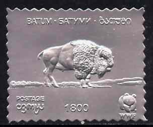 Batum 1994 Bison 1800 value in silver foil from WWF set of 4 unmounted mint