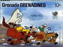 Grenada - Grenadines 1988 Goofy & Donald Duck in Horse Race 10c from Walt Disney Olympic Games set, SG 938 unmounted mint