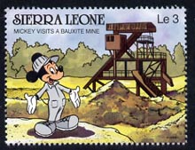 Sierra Leone 1980 Mickey Mouse at Bauxite Mine 3L from Walt Disney 'Scenes' set unmounted mint, SG 1428