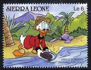 Sierra Leone 1980 Scrooge McDuck Panning for Gold 6L from Walt Disney 'Scenes' set unmounted mint, SG 1429