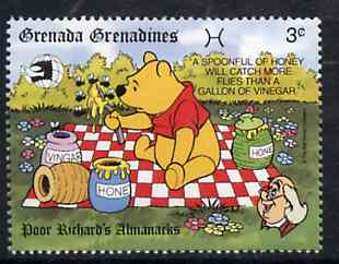 Grenada - Grenadines 1989 Winnie the Pooh with Honey 3c from Walt Disney Expo 89 set, SG 1198 unmounted mint