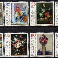 Poland 1989 Flower Paintings set of 8 unmounted mint (SG 3259-66)