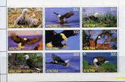 Abkhazia 1998 WWF - Eagles perf sheetlet containing complete set of 9 unmounted mint