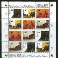 Estonia (Hiiumaa) 1998 WWF - Wild Animals perf sheetlet containing complete set of 12 (3 sets of 4) unmounted mint